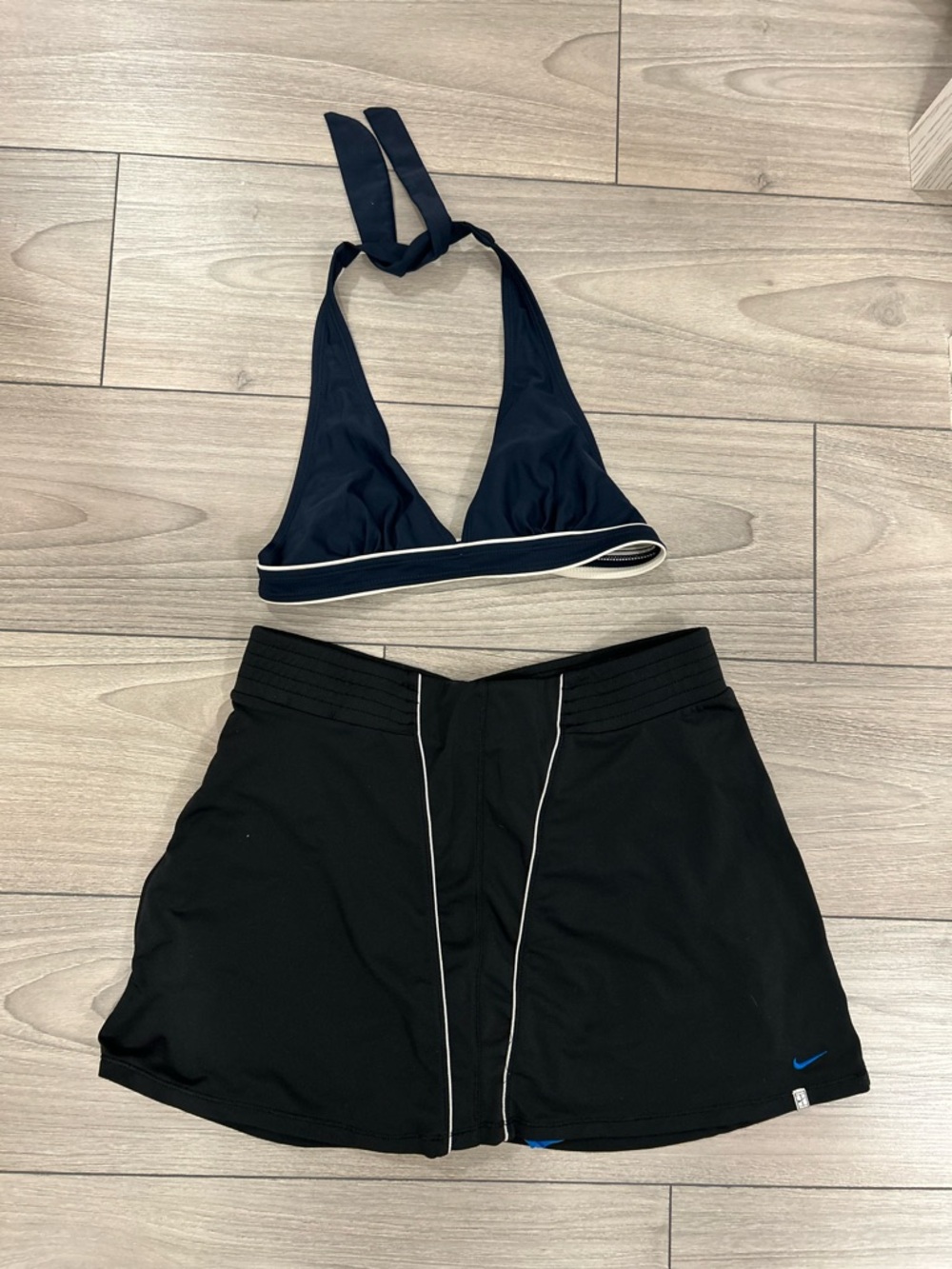 Nike Bright Blue Swim Top with Black Trim